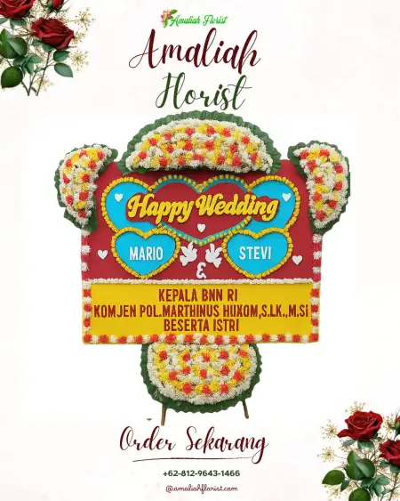 Papan Bunga Pernikahan Polodoro